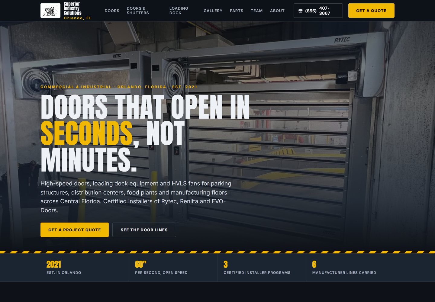The rebuilt Superior Industry Solutions homepage.